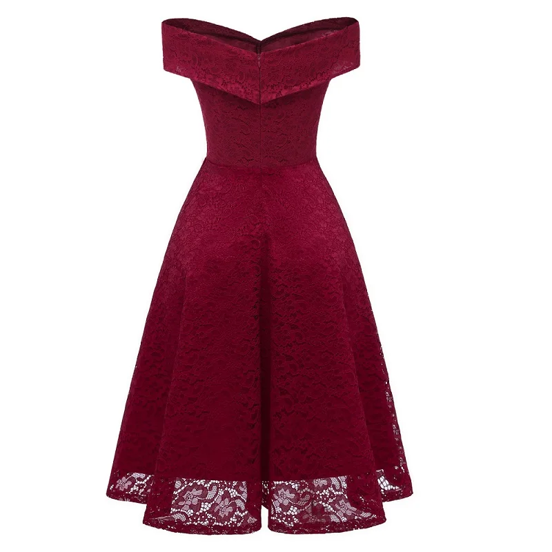 Womens Floral Lace Cocktail Party Flowy Pin Up Dress Vintage Off Shoulder Bridesmaid Swing Dress Pink Wedding Party Prom Dress
Womens Floral Lace Cocktail Party Flowy Pin Up Dress Vintage Off Shoulder Bridesmaid Swing Dress Pink Wedding Party Prom Dress