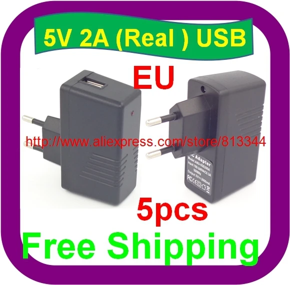 5 шт в наборе Бесплатная доставка USB 5V 2A настенное зарядное устройство адаптер