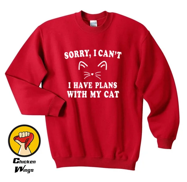 Sorry I can't I have plans with my cat Sweatshirt Cat Funny Animal Sweatshirt Top Women Men Graphic Sweatshirt Cat -D214
Sorry I can't I have plans with my cat Sweatshirt Cat Funny Animal Sweatshirt Top Women Men Graphic Sweatshirt Cat -D214