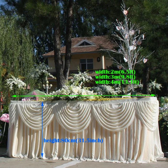 9.8ft(W)*31.5"(H) whiteTablecloth wedding table skirt banquet table skirt with swag table cover wedding table swag
9.8ft(W)*31.5"(H) whiteTablecloth wedding table skirt banquet table skirt with swag table cover wedding table swag
