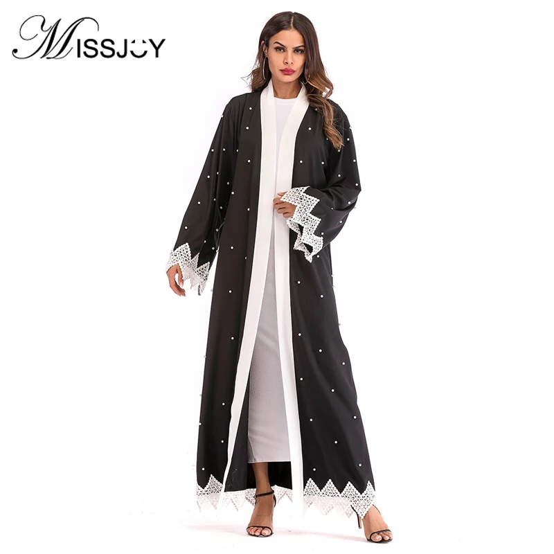 MISSJOY 2018 популярное Новое Кружевное мусульманское платье с бусинами и в Дубае Abaya