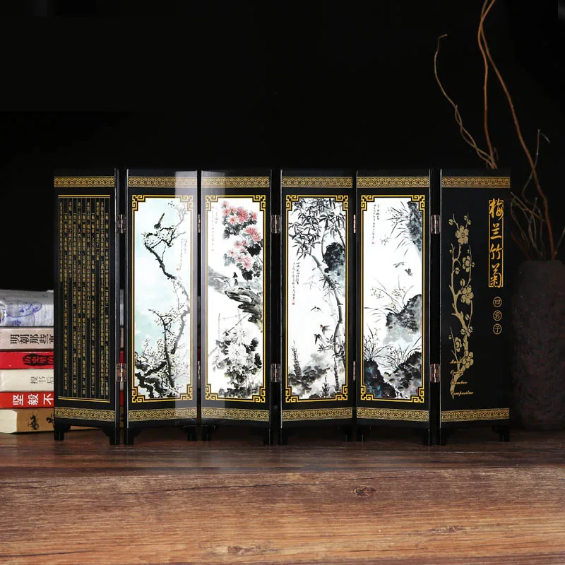 Folding Screen Table Decoration Chinese Style Ornaments Antique Lacquer Mini Folding Screen Room Dividers Wooden Arts
Folding Screen Table Decoration Chinese Style Ornaments Antique Lacquer Mini Folding Screen Room Dividers Wooden Arts