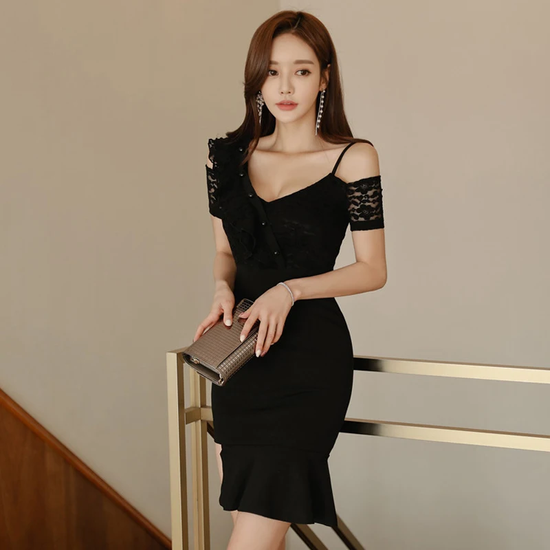 Платье-Карандаш женское, с V-образным вырезом и открытыми плечами
Платье-Карандаш женское, с V-образным вырезом и открытыми плечами