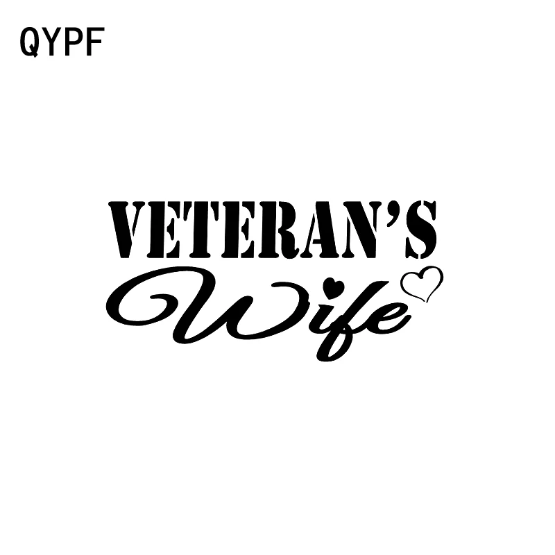 QYPF 14.1CM*6.9CM Creative Veteran's Wife Vinyl Waterproof Car Sticker Decal Black Silver C15-3063
QYPF 14.1CM*6.9CM Creative Veteran's Wife Vinyl Waterproof Car Sticker Decal Black Silver C15-3063