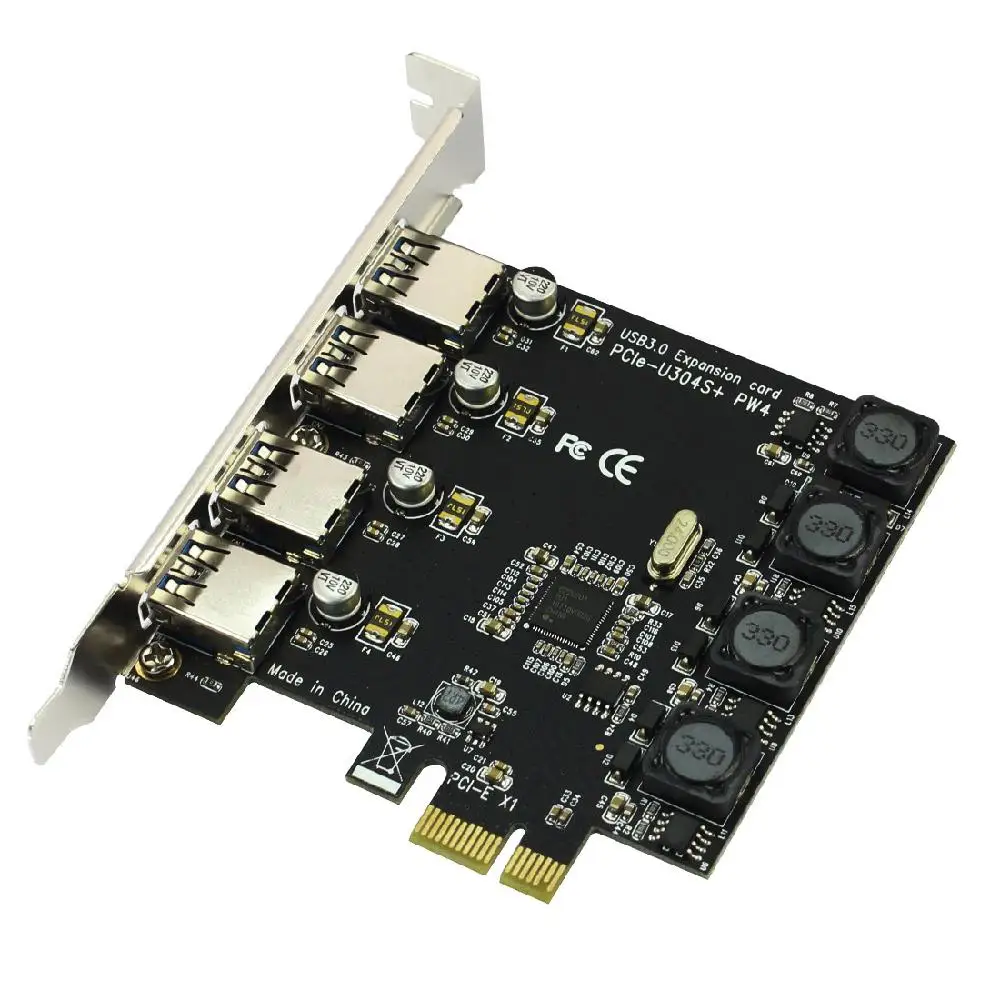 Плата расширения 5 Гбит/с Superspeed 4 порта s USB 3 0 адаптер PCI E Express контроллер для PCIe X1 X4