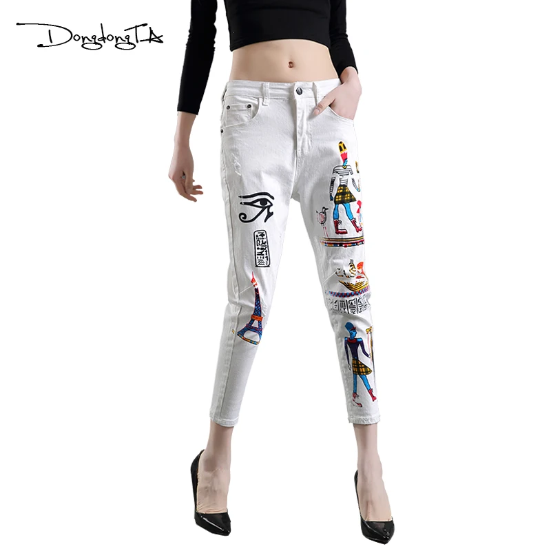 Dongdongta New Women Cross-pants 2017 New Original Design Summer Ankle-Length Pants Mid Waist Painted Washed Fashion Girls Jeans
Dongdongta New Women Cross-pants 2017 New Original Design Summer Ankle-Length Pants Mid Waist Painted Washed Fashion Girls Jeans