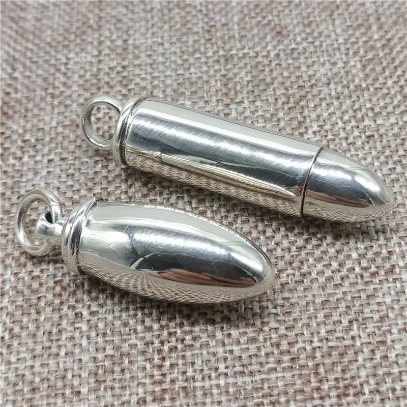 925 Sterling Silver Bullet Prayer Box Locket Pendant Memory Wish Box for Necklace
925 Sterling Silver Bullet Prayer Box Locket Pendant Memory Wish Box for Necklace
