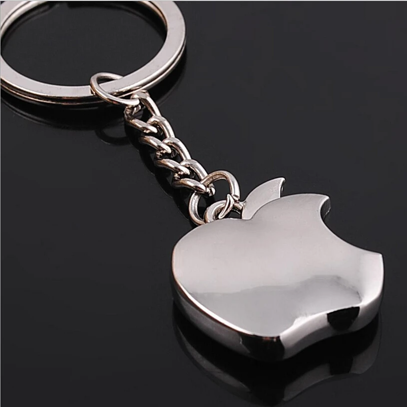 Цепочка для ключей в виде яблока классический сувенирный металлический брелок с