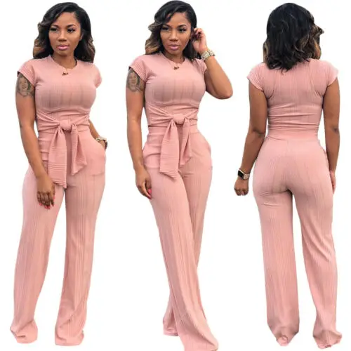 2pcs Women 2 Piece Outfits Short Sleeve Skinny Top + Wide Leg Pant Set Slim Casual Summer Solid Clothing Set Hot
2pcs Women 2 Piece Outfits Short Sleeve Skinny Top + Wide Leg Pant Set Slim Casual Summer Solid Clothing Set Hot