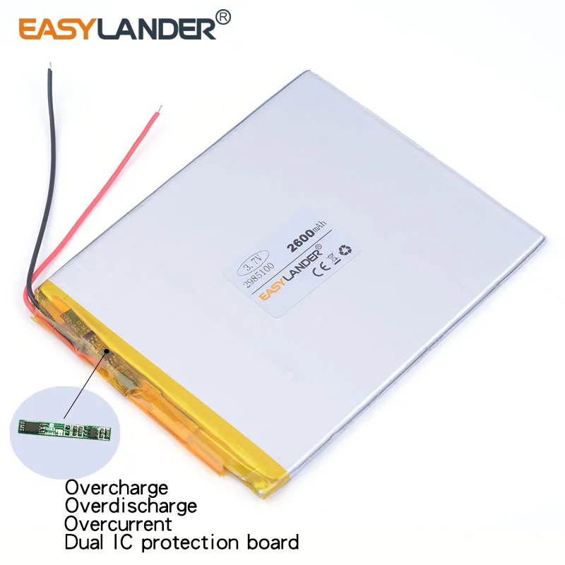2600MAH 3.7 V, 2985100 Polymer lithium ion battery CE FCC ROHS MSDS quality certification power bank PAD PSP
2600MAH 3.7 V, 2985100 Polymer lithium ion battery CE FCC ROHS MSDS quality certification power bank PAD PSP