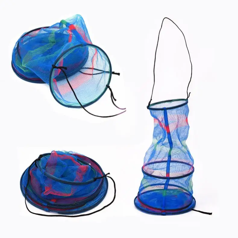 Collapsible Colorful Nylon Fishing Net Basket Cage Foldable Mini Three Tiered Fishing Tackle For Fish Shrimp Storage Network
Collapsible Colorful Nylon Fishing Net Basket Cage Foldable Mini Three Tiered Fishing Tackle For Fish Shrimp Storage Network