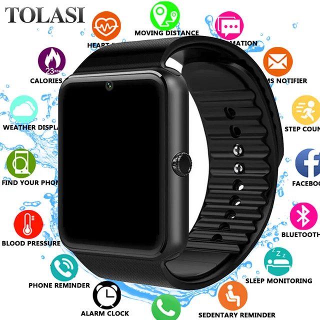 Relogio inteligente 2019 Bluetooth Смарт часы мужские умные цифровые спортивные GT08 шагомер для