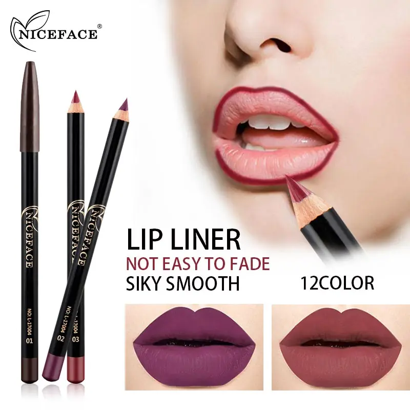 NICEFACE 12 Цветов бархат Matte Lip Liner Pen Профессиональный макияж инструменты длительный