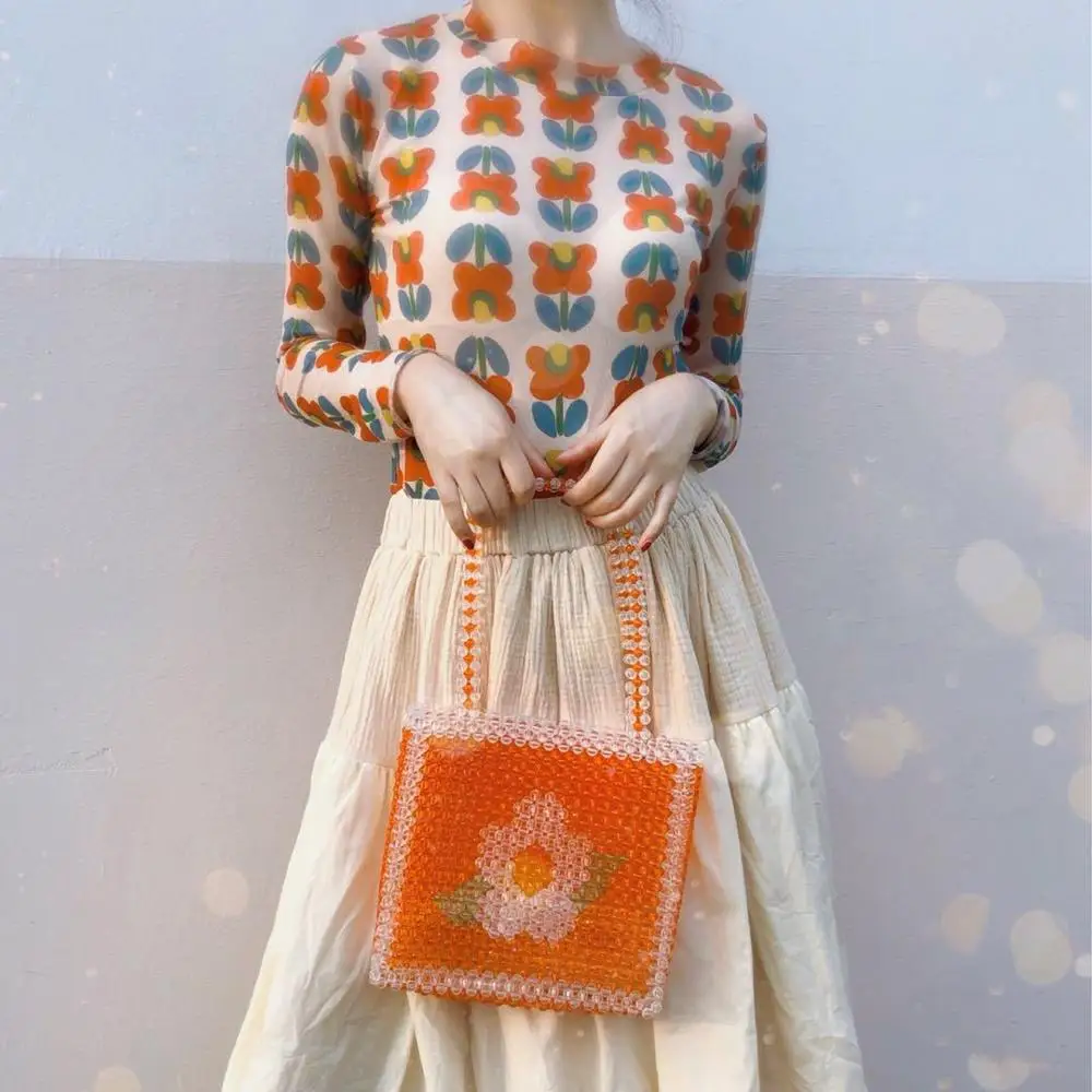 Bead Bag Flower Bag Yellow Pearl Woman Oblique Cross Double with Single Shoulder Bag Ins Handmade Female Bag
Bead Bag Flower Bag Yellow Pearl Woman Oblique Cross Double with Single Shoulder Bag Ins Handmade Female Bag