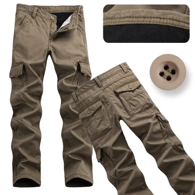 Winter Men Casual Multi Pockets Military thicken Fleece Pants Plus size Men's Cargo Trousers Loose thermal Warm pants 112202
Winter Men Casual Multi Pockets Military thicken Fleece Pants Plus size Men's Cargo Trousers Loose thermal Warm pants 112202