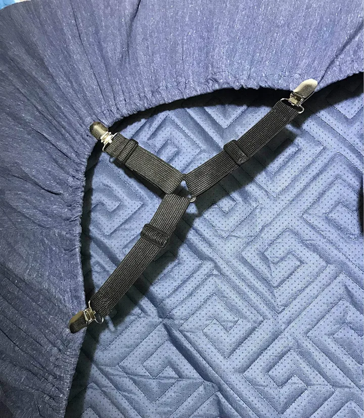 Bed Sheet Fasteners Adjustable Heavy Duty Elastic Sheet Band Straps Suspenders Corner Gripper Holder Clip for Fitted BF
Bed Sheet Fasteners Adjustable Heavy Duty Elastic Sheet Band Straps Suspenders Corner Gripper Holder Clip for Fitted BF