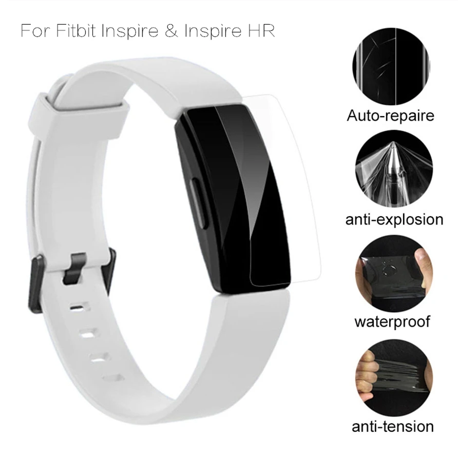 

For Fitbit Inspire HR Screen Protector Anti-scratch Soft TPU Protective Film for Fitbit Inspire Smart Wristband Cover Not Glass