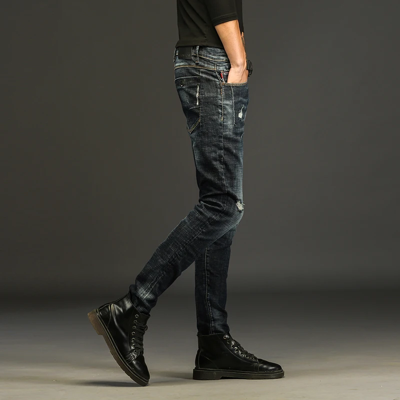2018 Men's Jeans Classic Vintage Direct Stretch Dark Blue Casual Denim Pants Slim Scratched Long Trousers Gentleman Cowboys 828
2018 Men's Jeans Classic Vintage Direct Stretch Dark Blue Casual Denim Pants Slim Scratched Long Trousers Gentleman Cowboys 828