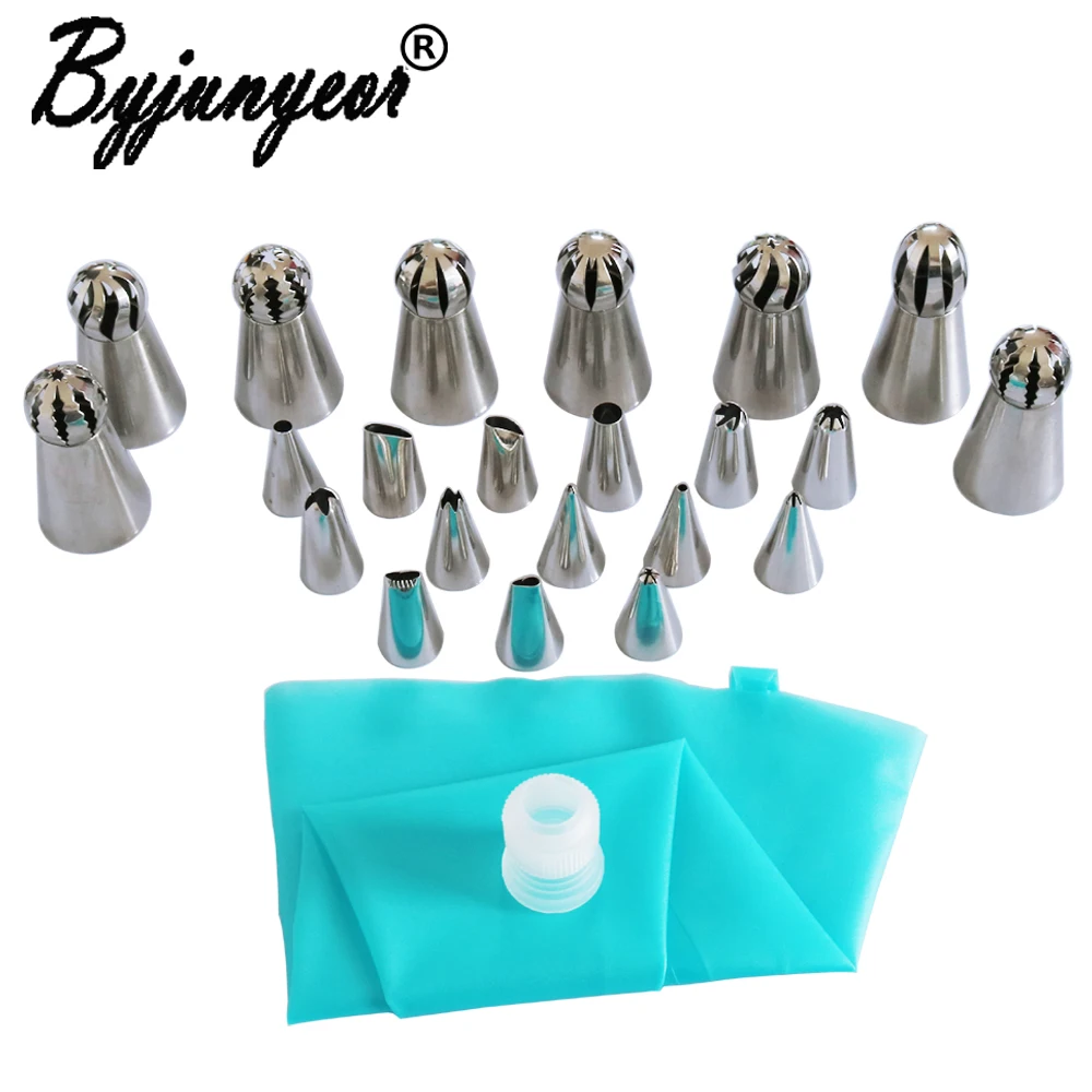 24Pcs Stainless Steel Sphere Ball Russian Nozzles Icing Cream Piping Pastry Tips Cake Decorating Confectionery Tool CS120
24Pcs Stainless Steel Sphere Ball Russian Nozzles Icing Cream Piping Pastry Tips Cake Decorating Confectionery Tool CS120