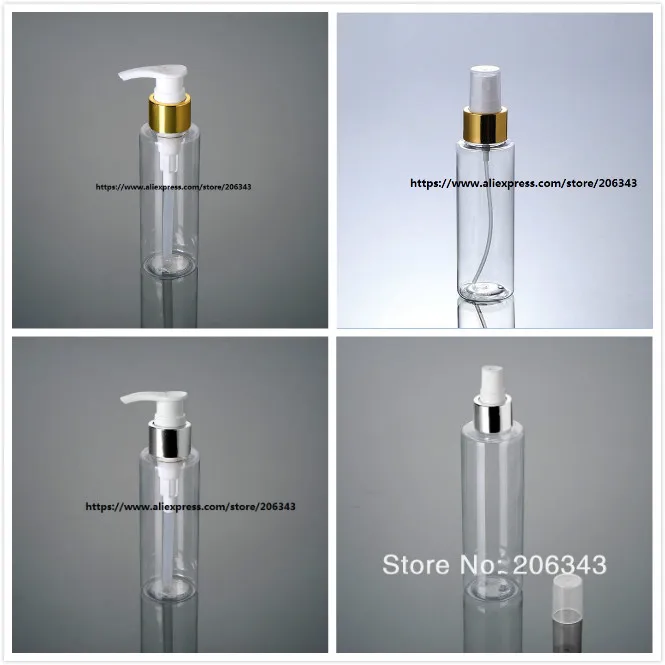 120ML transparent Plastic PET bottle with aluminum pump/sprayer for lotion/emulsion/shampoo/toner/water/mist sprayer/packing
120ML transparent Plastic PET bottle with aluminum pump/sprayer for lotion/emulsion/shampoo/toner/water/mist sprayer/packing