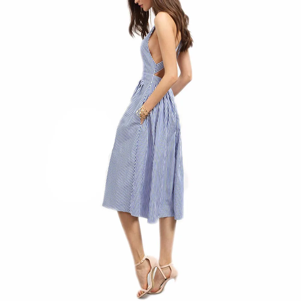 Newly Women Sexy Summer Striped Strap Beach Dress Sexy Cross Back Backless Party Club Midi Dresses m99
Newly Women Sexy Summer Striped Strap Beach Dress Sexy Cross Back Backless Party Club Midi Dresses m99