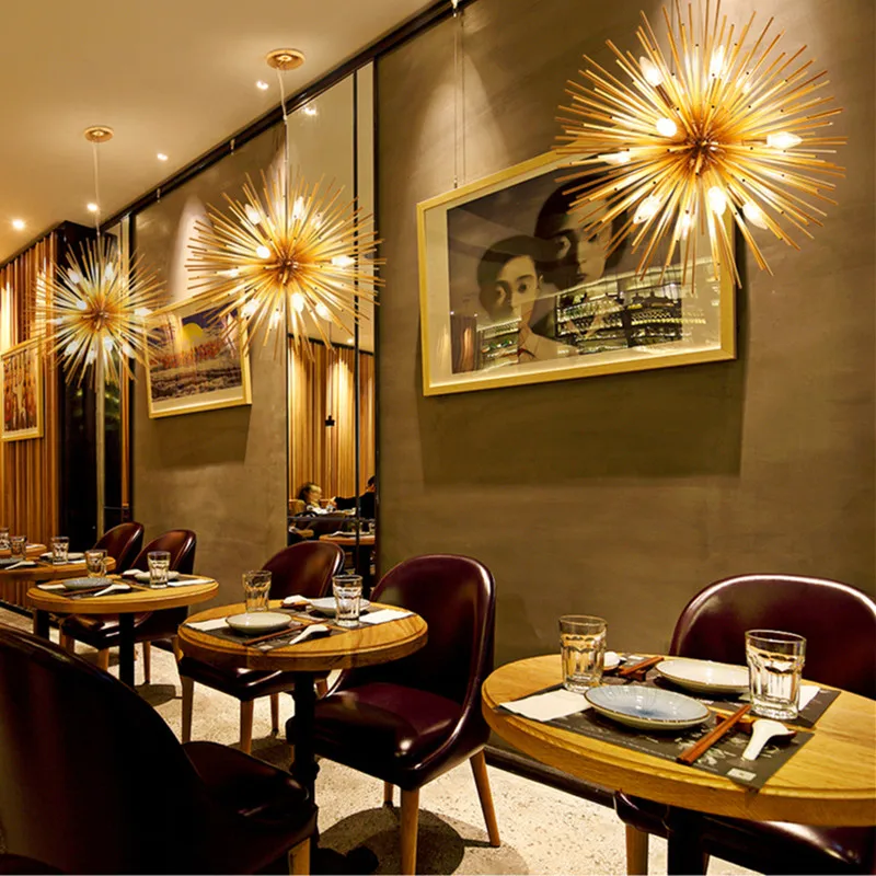 Dandelion Hedgehog Chandelier Aluminum Tube Spark Ball Creative Lamp Golden American Post-modern Simple Restaurant Chandelier
Dandelion Hedgehog Chandelier Aluminum Tube Spark Ball Creative Lamp Golden American Post-modern Simple Restaurant Chandelier