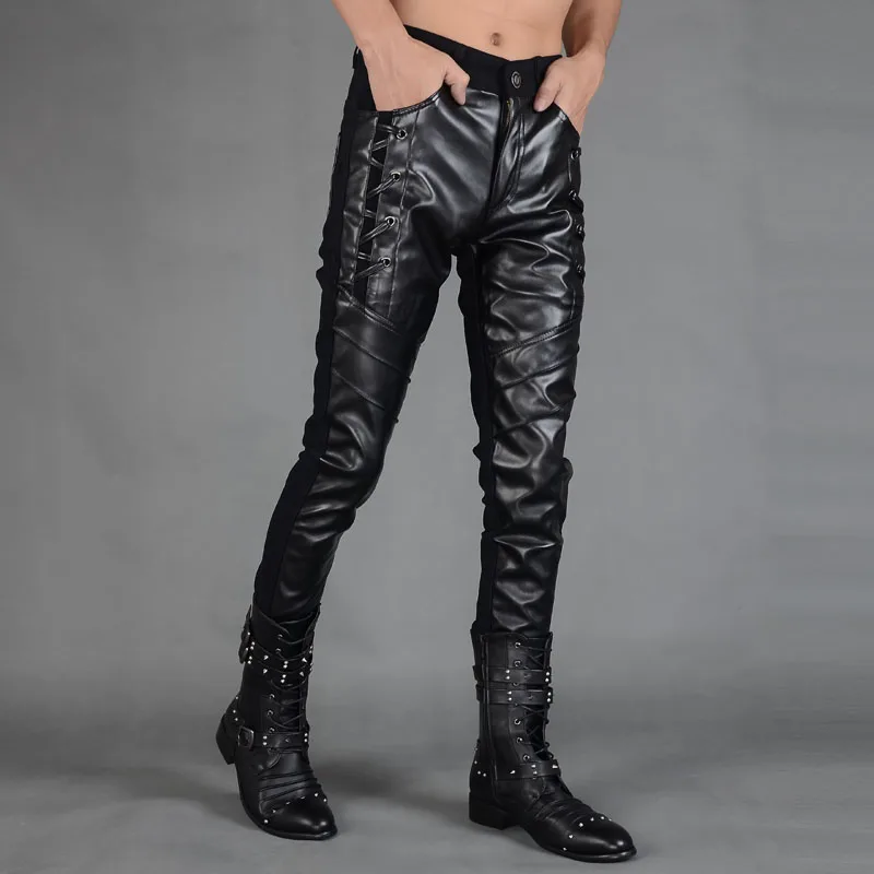 Motorcycle faux leather pants men casual trousers high quality pu feet pants for men fashion slim zipper splice black autumn
Motorcycle faux leather pants men casual trousers high quality pu feet pants for men fashion slim zipper splice black autumn