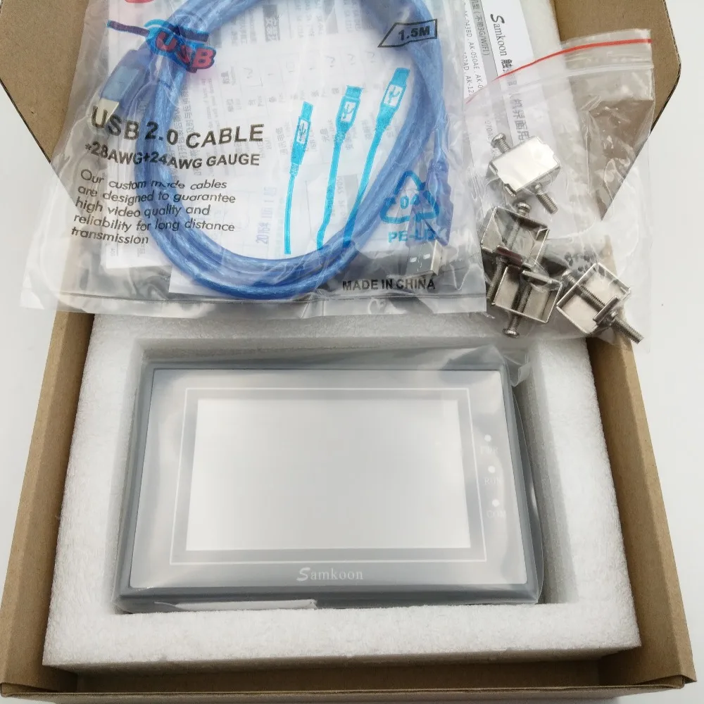 New 4.3" inch HMI Touch Operator Panel Display Screen 480*272 1COM EA-043A with Free Cable & Software CE One Year Warranty
New 4.3" inch HMI Touch Operator Panel Display Screen 480*272 1COM EA-043A with Free Cable & Software CE One Year Warranty