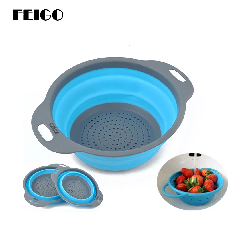 FEIGO 2pcs/set Foldable Strainer Storage Basket Collapsible Colander Sets Fruit Vegetable Washing Drainer Kitchen Baskets F707
FEIGO 2pcs/set Foldable Strainer Storage Basket Collapsible Colander Sets Fruit Vegetable Washing Drainer Kitchen Baskets F707