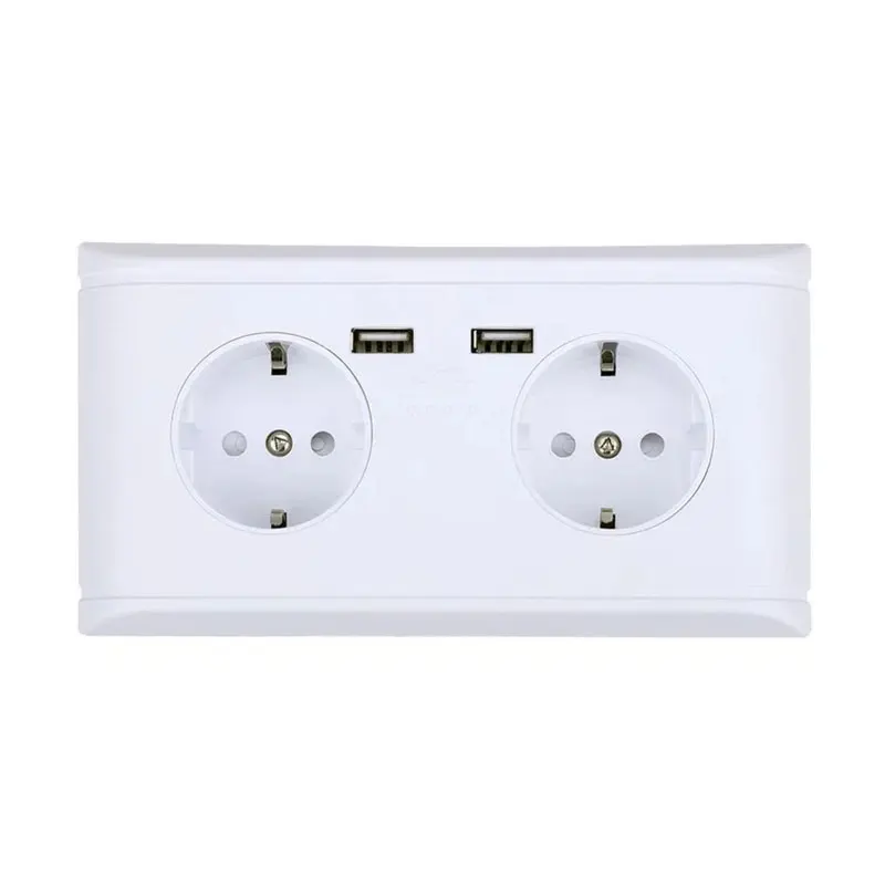 Multi-Functional EU Plug Socket Wall Power Outlet Socket with Dual USB Port German/French Type Plug Socket Power Outlet Panel
Multi-Functional EU Plug Socket Wall Power Outlet Socket with Dual USB Port German/French Type Plug Socket Power Outlet Panel