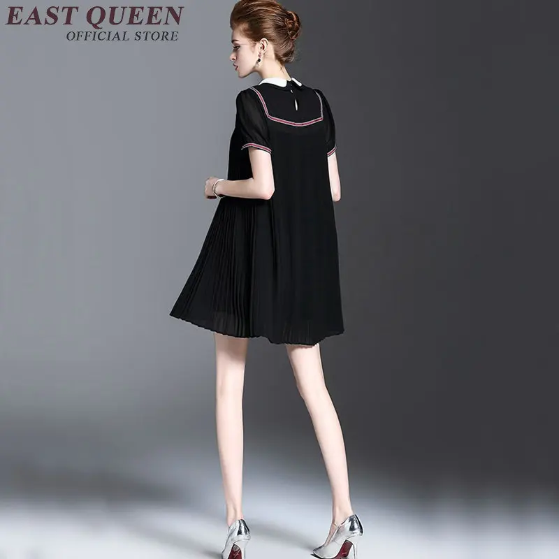 Black dress with white collar omen summer dress 2018 white collar dress black short sleeve elegant KK1163
Black dress with white collar omen summer dress 2018 white collar dress black short sleeve elegant KK1163