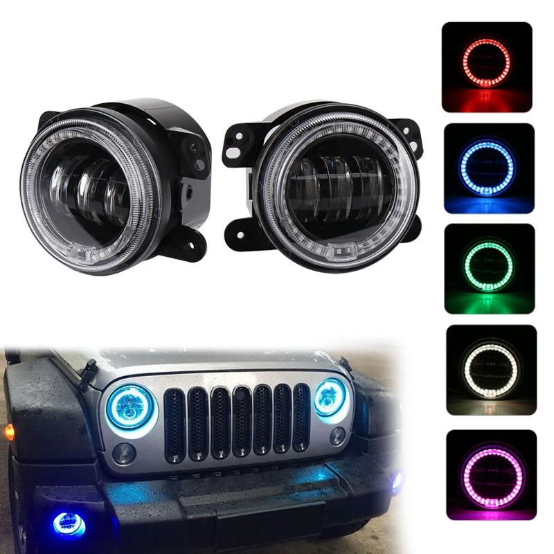 4 Inch Round Led Fog Lights 30W 6000K Colourful Halo Ring DRL Off Road Fog Lamps 2 PCS For Jeep-Wrangler 2007-2015
4 Inch Round Led Fog Lights 30W 6000K Colourful Halo Ring DRL Off Road Fog Lamps 2 PCS For Jeep-Wrangler 2007-2015