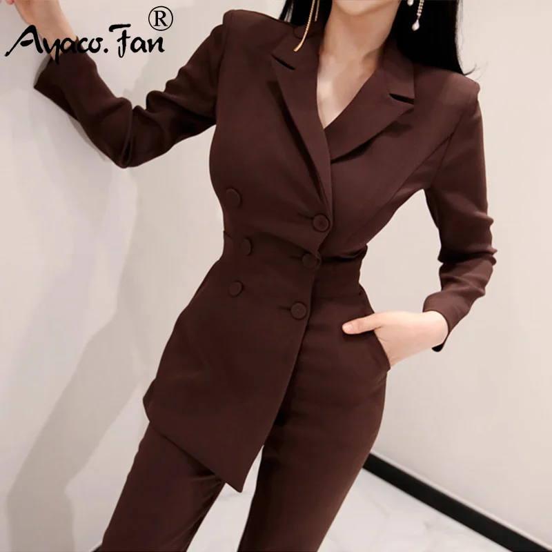 Women Fashion Jumpsuit Formal Long Sleeve Doubled Breasted Top Skinny Pockets Pant 2019 New Spring Lady Bodycon Blazers Suits
Women Fashion Jumpsuit Formal Long Sleeve Doubled Breasted Top Skinny Pockets Pant 2019 New Spring Lady Bodycon Blazers Suits