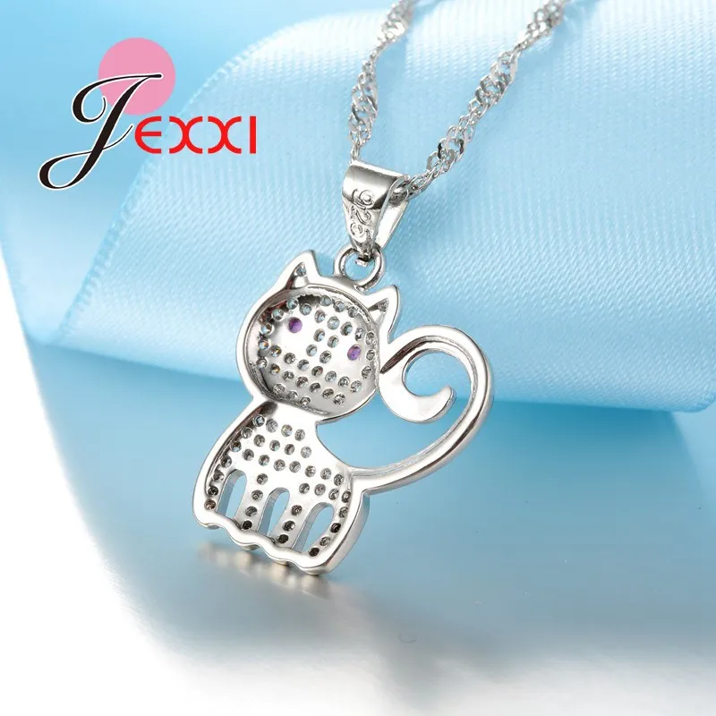 Top Quality Cute Cat Crystal 925 Sterling Silver Jewelry Set For Female Women Necklaces Earrings Bridal Jewellery Sets
Top Quality Cute Cat Crystal 925 Sterling Silver Jewelry Set For Female Women Necklaces Earrings Bridal Jewellery Sets