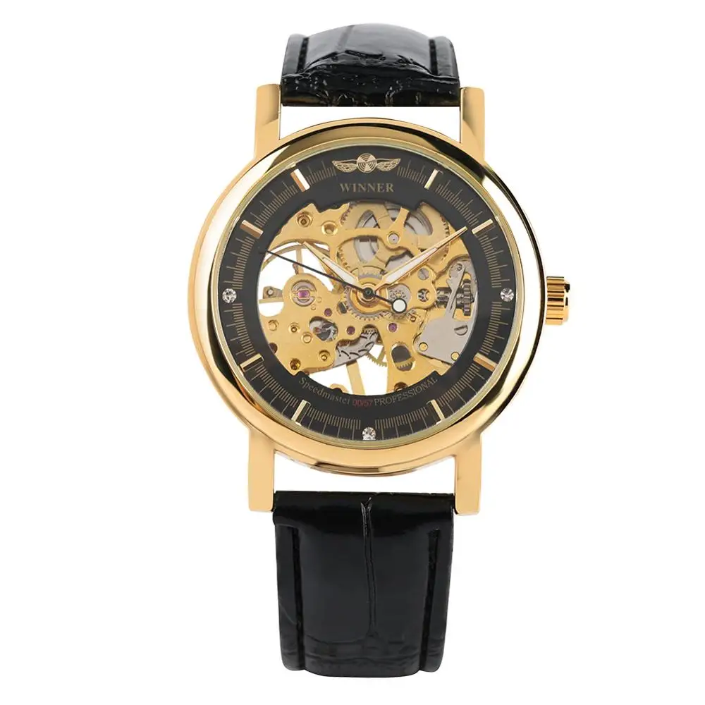 Men's Business Hand-Wind Mechanical Watch Golden Skeleton Dial Transparent Gear Watch Stainless Steel Case Best present
Men's Business Hand-Wind Mechanical Watch Golden Skeleton Dial Transparent Gear Watch Stainless Steel Case Best present