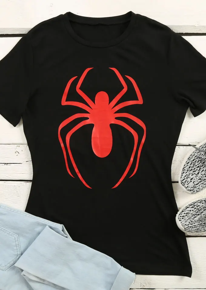 Spider Printed O-Neck Short Sleeve T-Shirt cool style unisex print graphic tees funny women fashion tops camisetas tumblr shirt
Spider Printed O-Neck Short Sleeve T-Shirt cool style unisex print graphic tees funny women fashion tops camisetas tumblr shirt