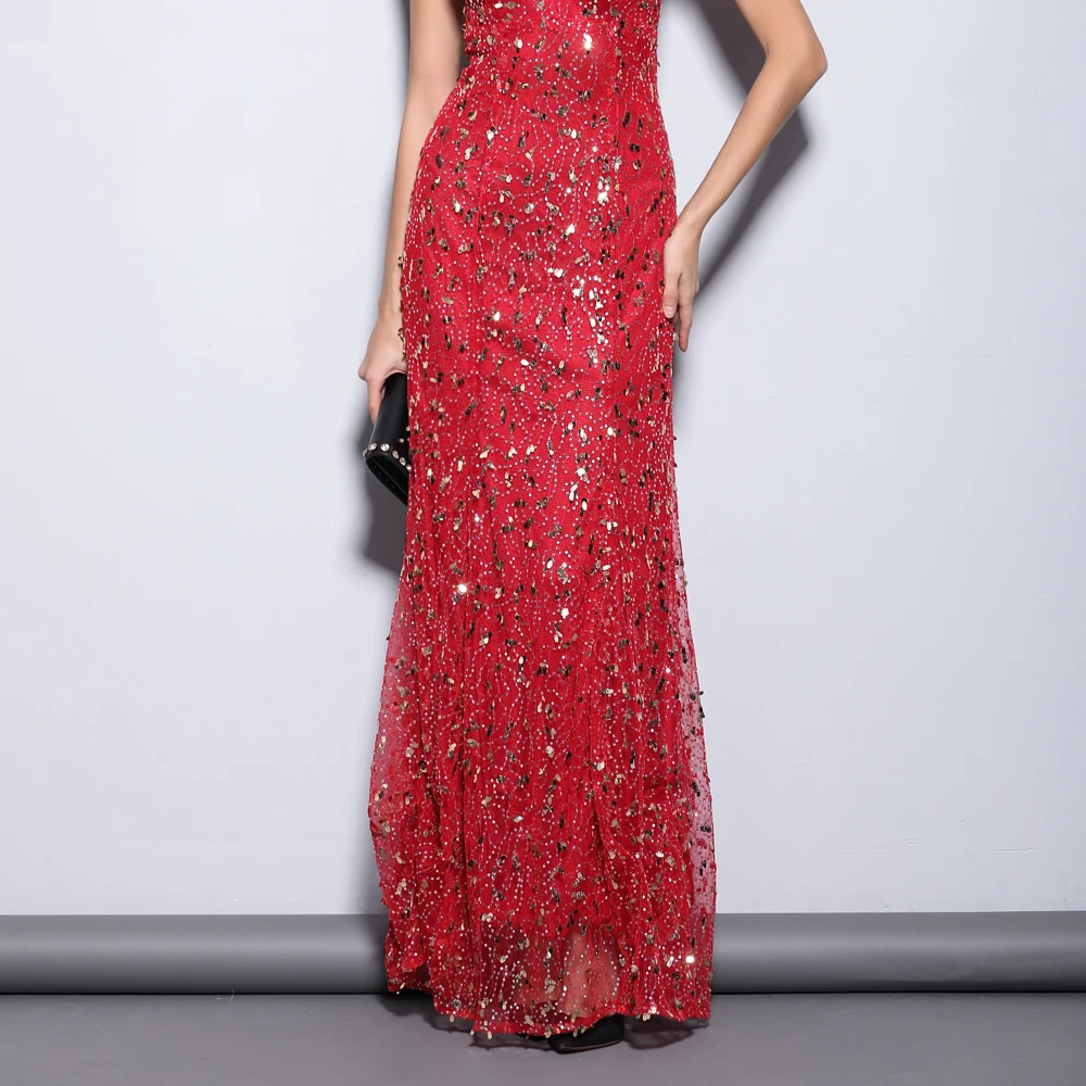 Lady Milan Women's Party Prom Spaghetti Straps Slash Neckline Sequined Long Elegant Formal Runway Dresses
Lady Milan Women's Party Prom Spaghetti Straps Slash Neckline Sequined Long Elegant Formal Runway Dresses