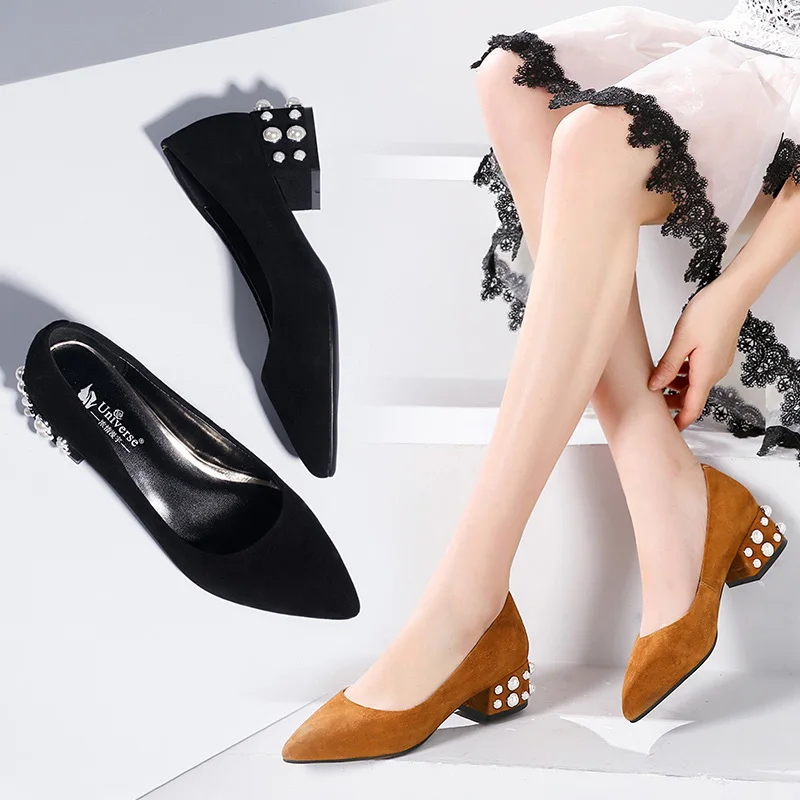 Universe elegant med heel slip on ladies shoes kid suede chunky heel women shallow shoes spring women pumps H023
Universe elegant med heel slip on ladies shoes kid suede chunky heel women shallow shoes spring women pumps H023