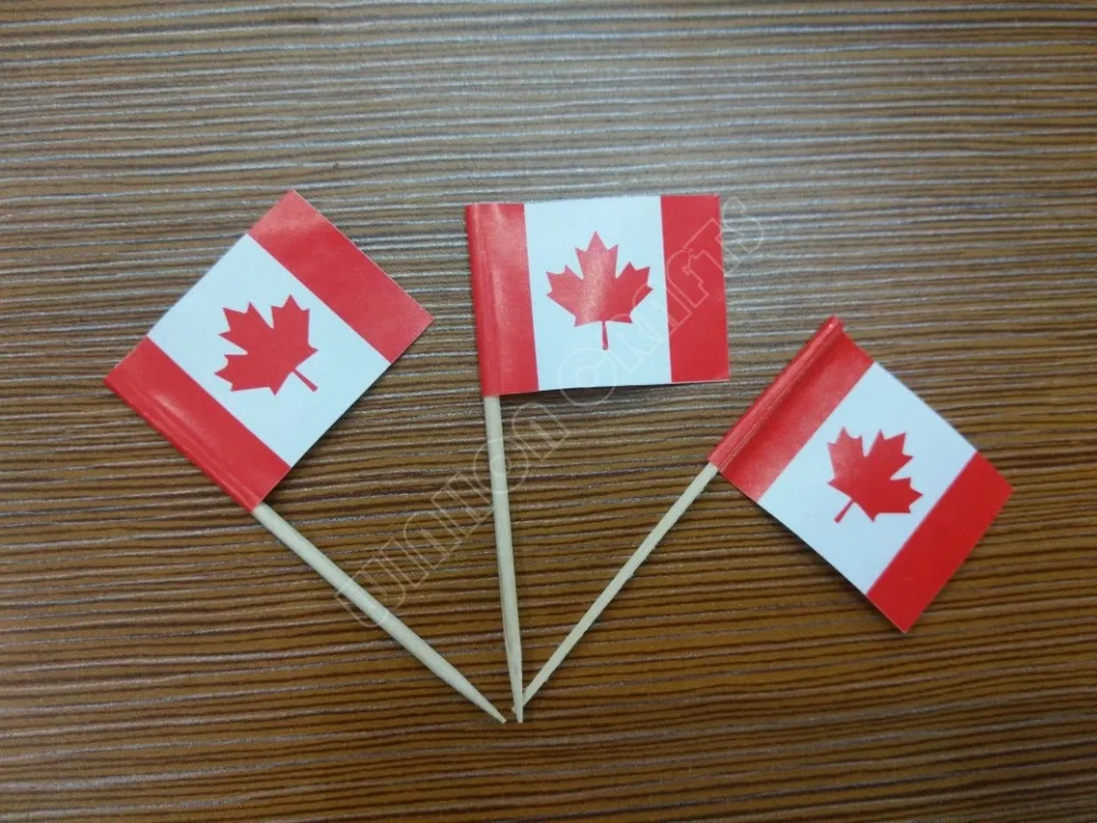 Мини канадские флаги для зубочисток 50 шт. бумажные пищевые пики тортов кексы