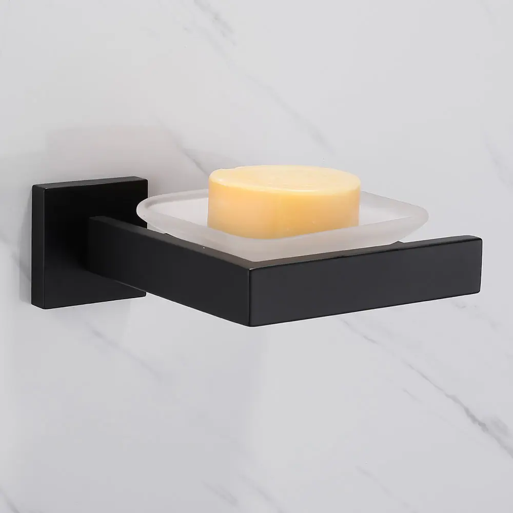SUS 304 Stainless Steel Black Bathroom Soap Holder With Glass Modern Smooth Matte Square Soap Dish Shelf Bathroom Accessories
SUS 304 Stainless Steel Black Bathroom Soap Holder With Glass Modern Smooth Matte Square Soap Dish Shelf Bathroom Accessories