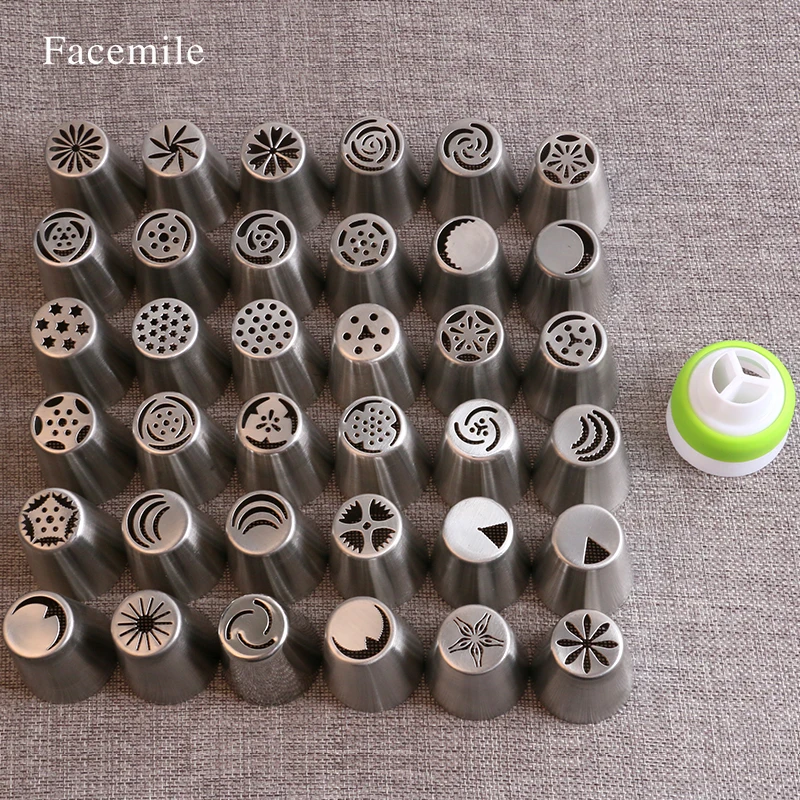 36pcs Stainless Steel Icing Piping Nozzles Tips Nozzle Pastry Tools Fondant Decorating Tools Mold with Coupler 53044
36pcs Stainless Steel Icing Piping Nozzles Tips Nozzle Pastry Tools Fondant Decorating Tools Mold with Coupler 53044