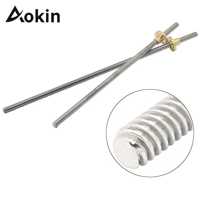 T8 Lead Screw 8mm 100mm 150mm 250mm 300mm 330mm 350mm 400mm 500mm Trapezoidal Screws Copper Nuts Lead Screw for 3D Printer Parts
T8 Lead Screw 8mm 100mm 150mm 250mm 300mm 330mm 350mm 400mm 500mm Trapezoidal Screws Copper Nuts Lead Screw for 3D Printer Parts