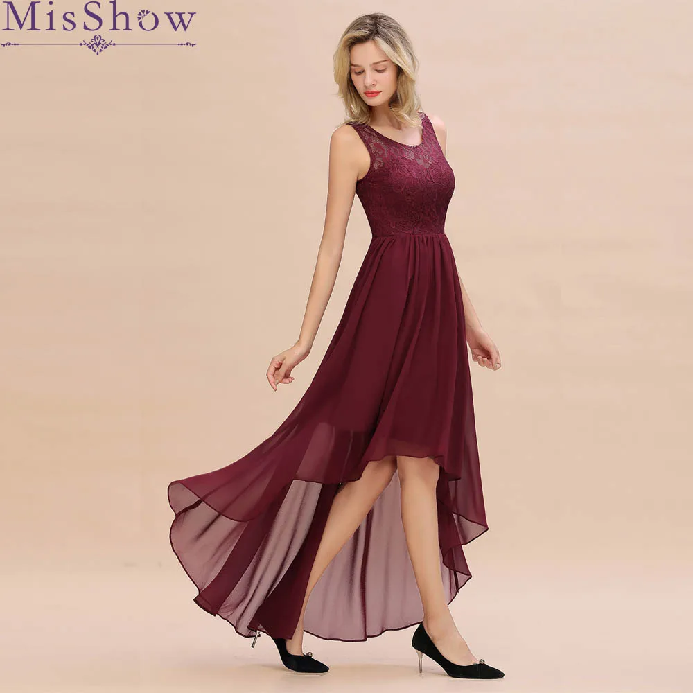 Elegant Women Ladies Sleeveless Burgundy Long Cocktail Dresses Scoop Neck Lace asymmetrical Cocktail Party Dresses 2019
Elegant Women Ladies Sleeveless Burgundy Long Cocktail Dresses Scoop Neck Lace asymmetrical Cocktail Party Dresses 2019