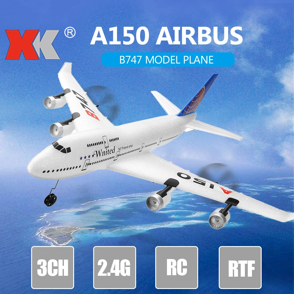 

Модель самолета Airbus B747 WLtoys Xk A150, Радиоуправляемый, Epp, 2,4 ГГц, 3 канала, Rtf, игрушка в подарок для детей