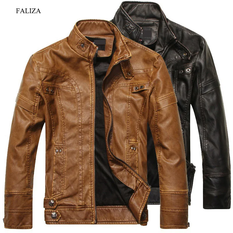 FALIZA New Winter Men's Leather Jackets Motorcycle PU Men Leather Jackets Jackets and Coats Slim Fit Mens Brand Clothing JK136
FALIZA New Winter Men's Leather Jackets Motorcycle PU Men Leather Jackets Jackets and Coats Slim Fit Mens Brand Clothing JK136