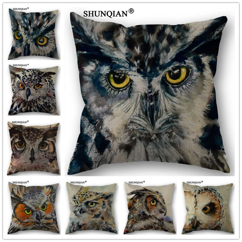 Linen Cotton Watercolor owl Pillow Cover Custom Print Home Decorative Throw Pillows Cases 45x45cm one side Y4143
Linen Cotton Watercolor owl Pillow Cover Custom Print Home Decorative Throw Pillows Cases 45x45cm one side Y4143