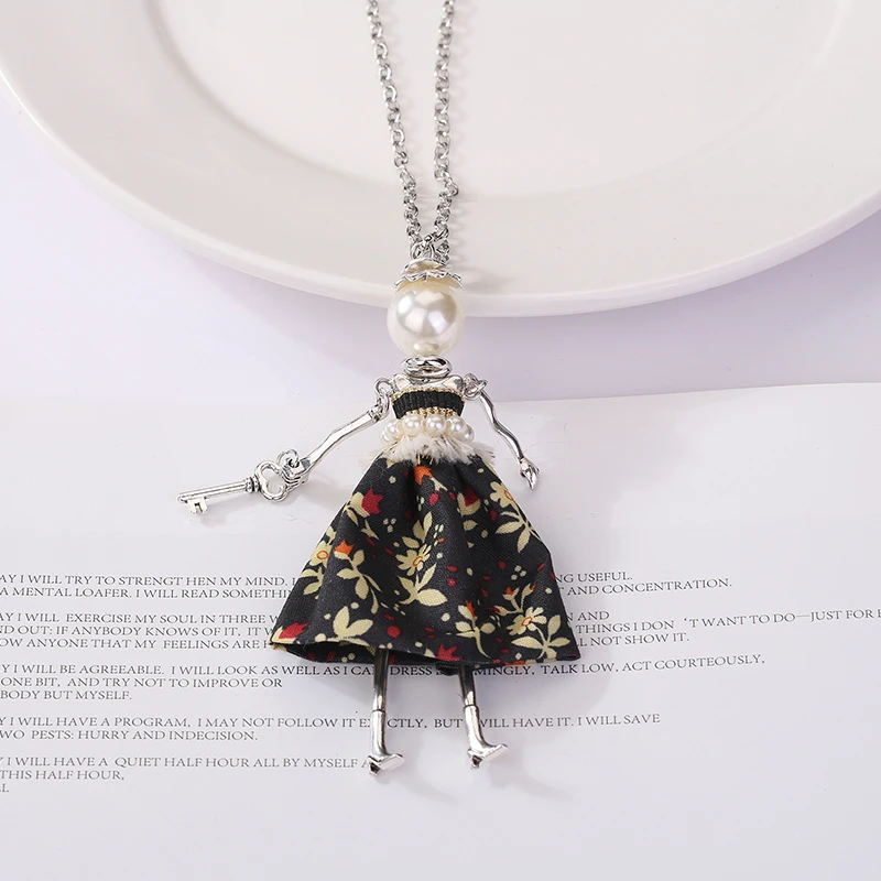 YLWHJJ Новая мода длинная цепочка кукла кулон ожерелье для женщин горячий цветок