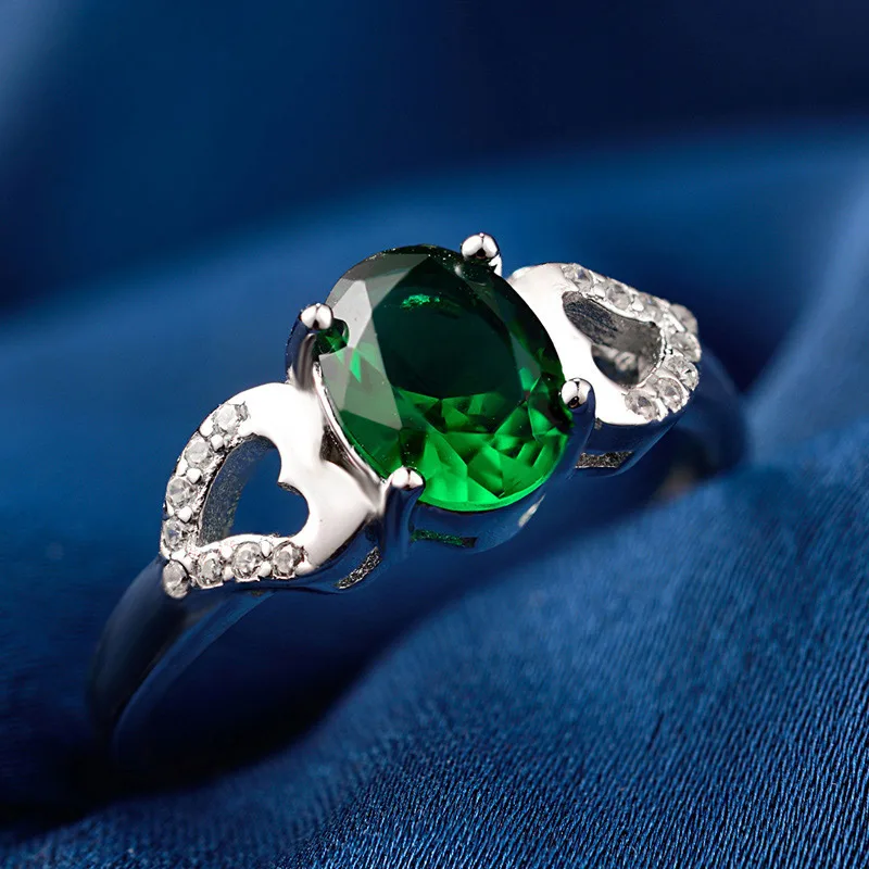 925 Sterling Silver Green Oval Ring CZ Zirconia Vintage Wedding Rings Engagement Rings For Women anillos de plata 925 de ley
925 Sterling Silver Green Oval Ring CZ Zirconia Vintage Wedding Rings Engagement Rings For Women anillos de plata 925 de ley