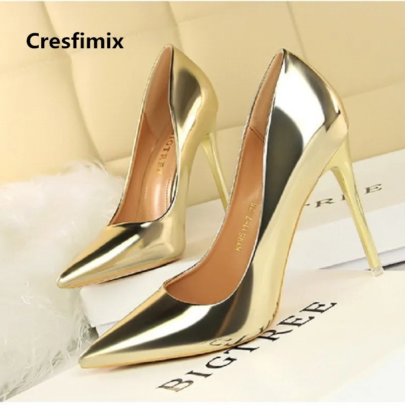 Cresfimix tacones altos women spring & summer golden slip on high heel shoes lady cute sexy comfortable super high heels a2743
Cresfimix tacones altos women spring & summer golden slip on high heel shoes lady cute sexy comfortable super high heels a2743