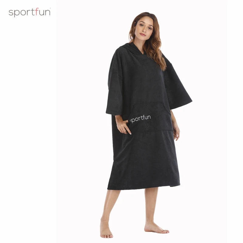 SPORTFUN Solid color changing robe surf poncho towel wet hoodie cloak beach dress for adult 110x75cm with Embroidery Logo
SPORTFUN Solid color changing robe surf poncho towel wet hoodie cloak beach dress for adult 110x75cm with Embroidery Logo